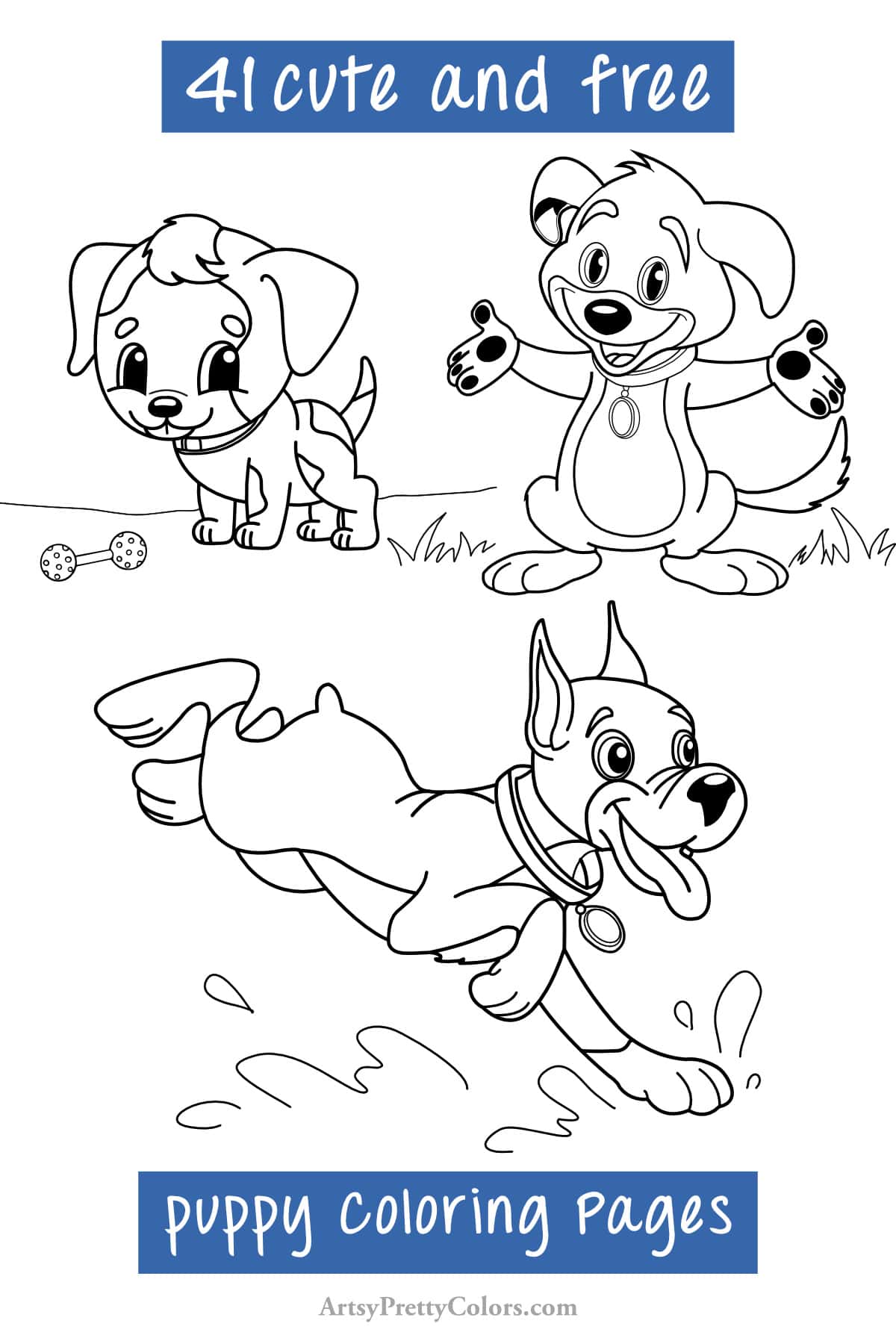 Cute puppy coloring pages for free