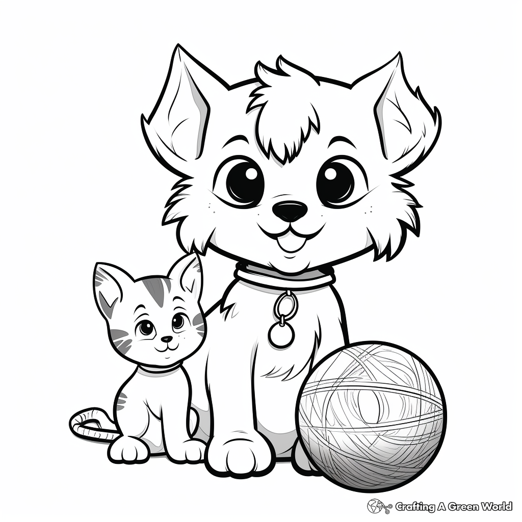 Puppy and kitten coloring pages