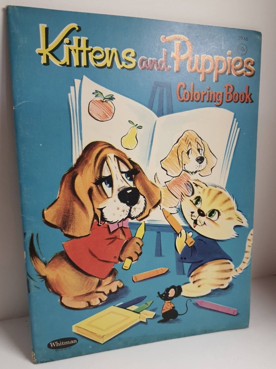 Kittens and puppies coloring book by dick hart