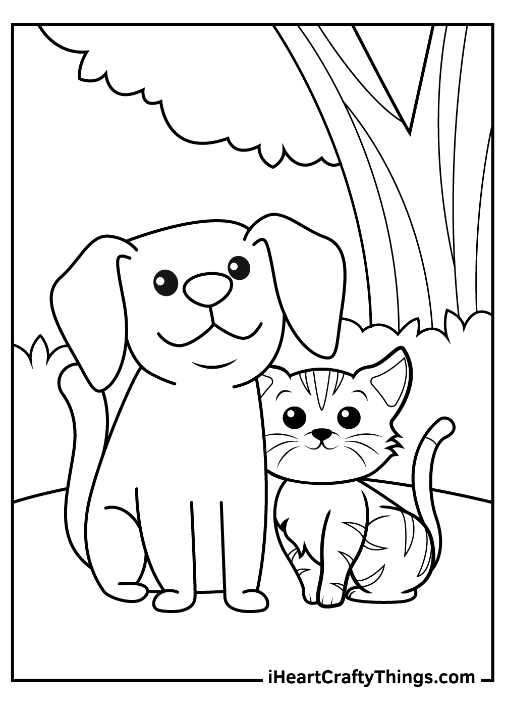 Dog and cat coloring pages free printables