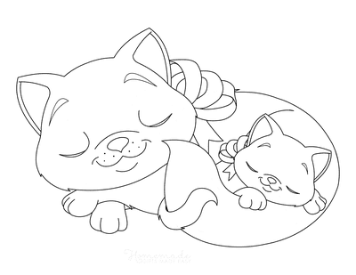 Free cat coloring pages for kids adults