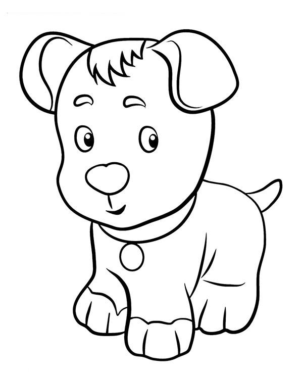 Printable puppy coloring page sheet