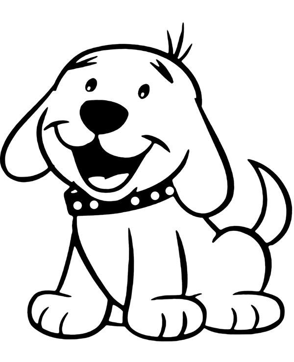 Cute puppy coloring sheet page