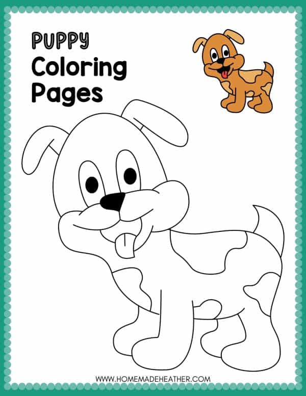 Free puppy coloring pages homemade heather