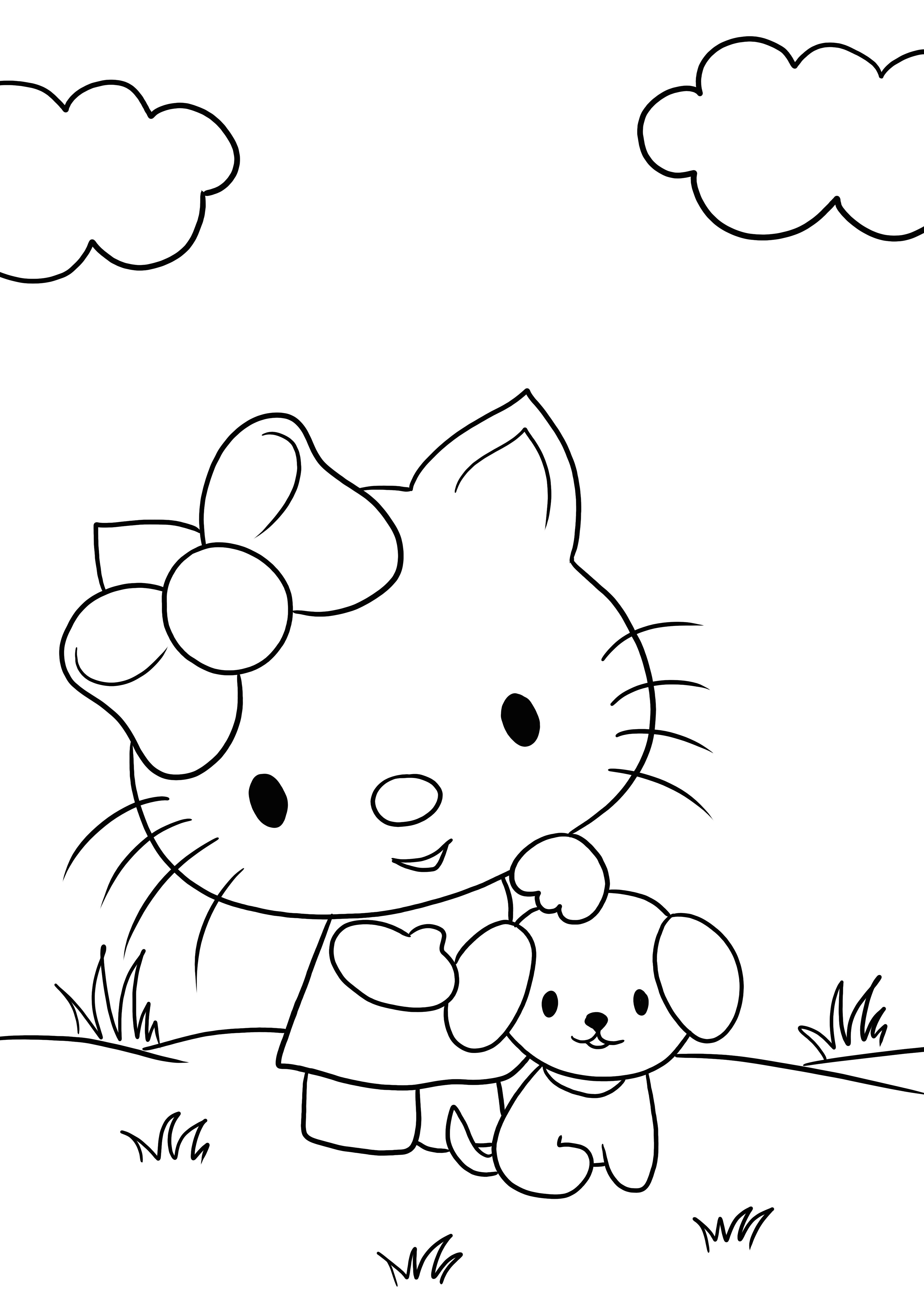 Hello kitty and little puppy
