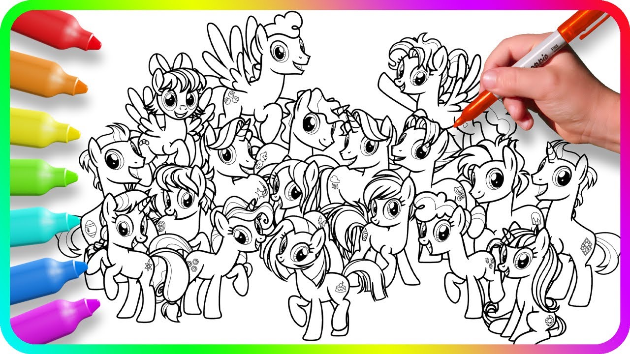 Big coloring pages y little pony how to color y little pony easy drawing tutorial art lp