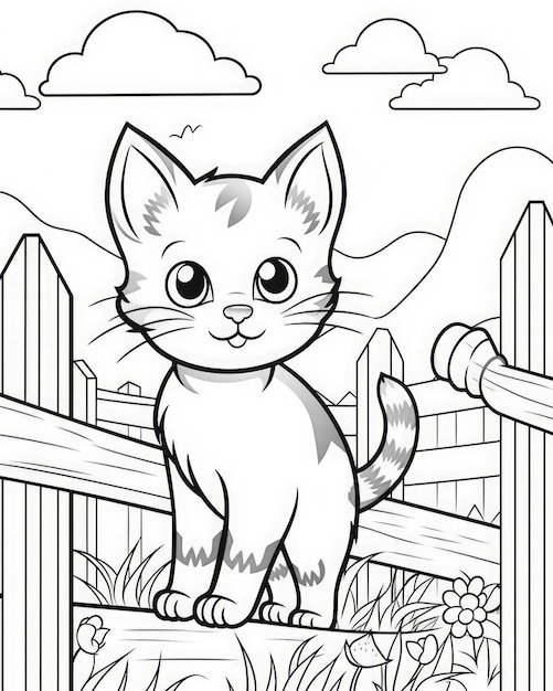 Kitty cat coloring pages pictures