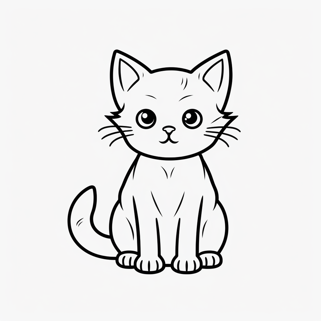 Cute kitten coloring page by azzedine roumane on