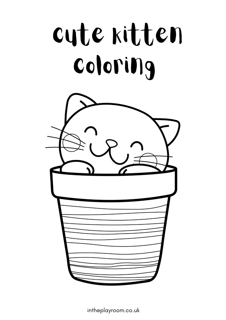 Cute kitty loring pages free printable