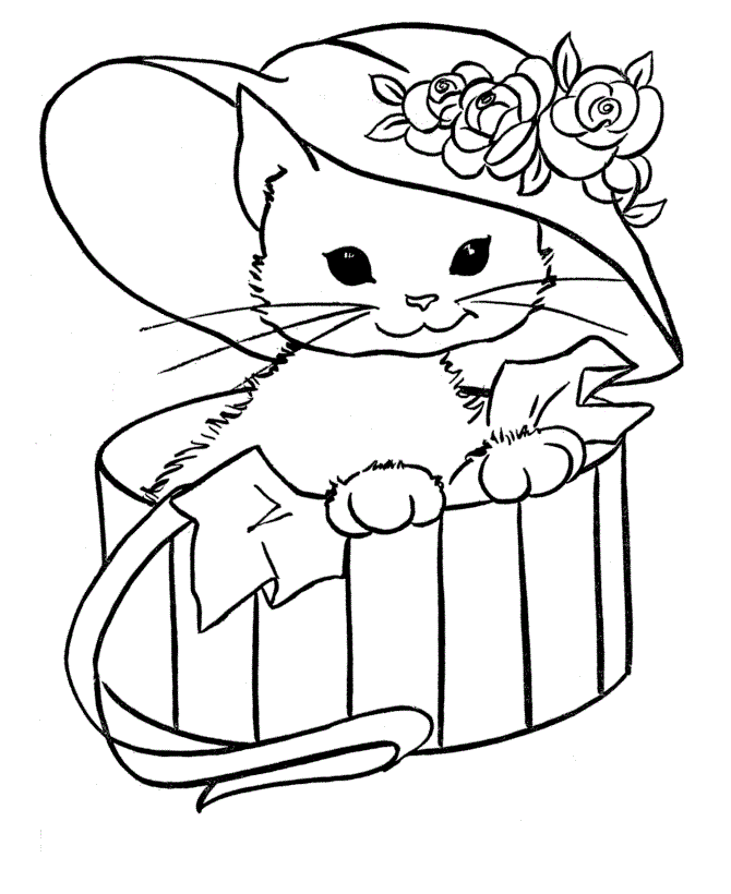 Free printable cat coloring pages for kids