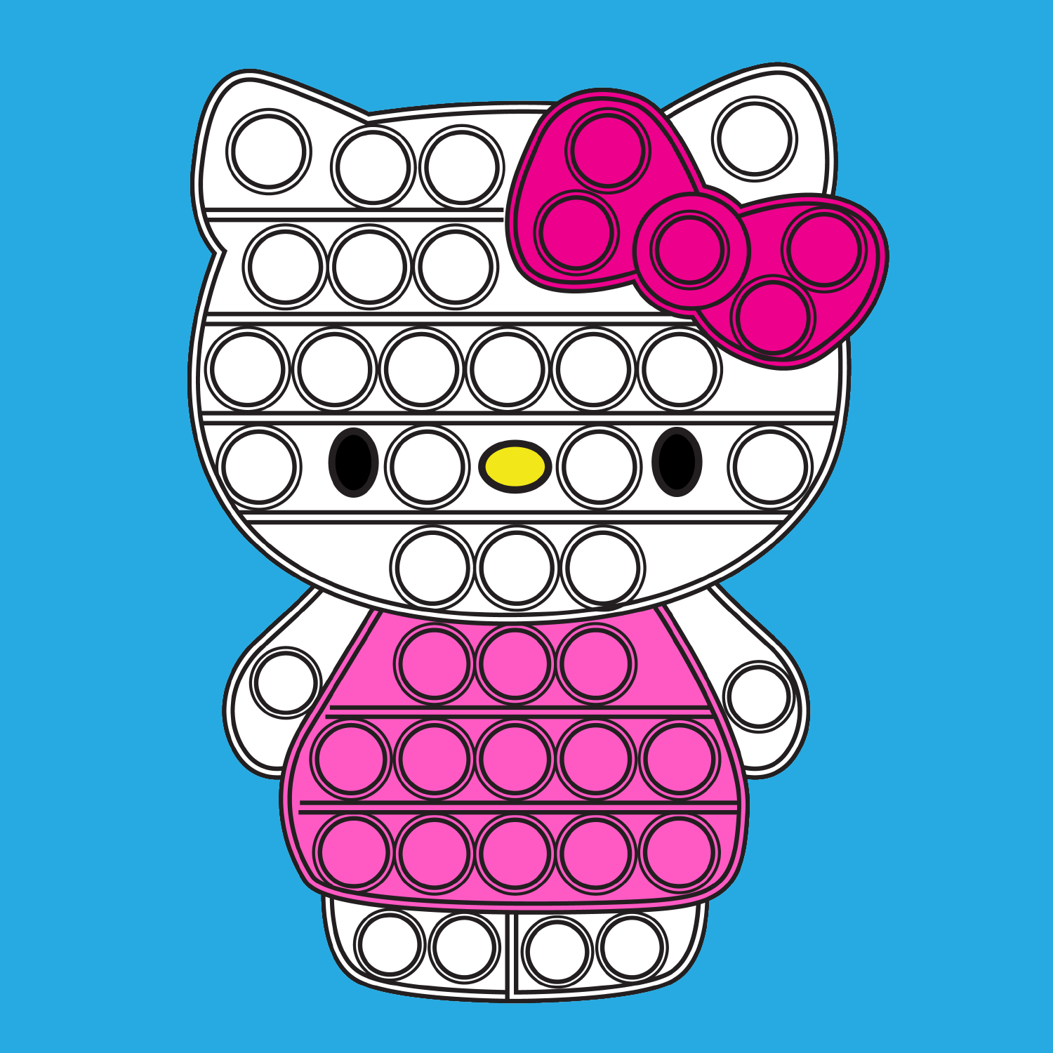 Hello kitty pop it coloring page free printable