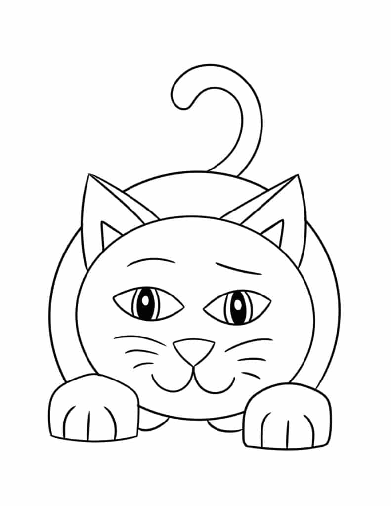 Free cat coloring pages â the hollydog blog