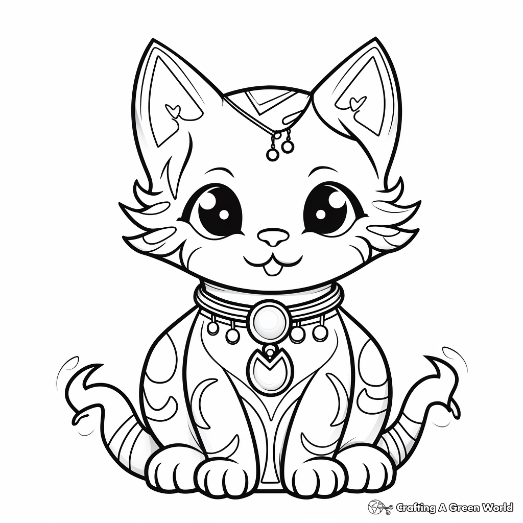 Christmas cat coloring pages