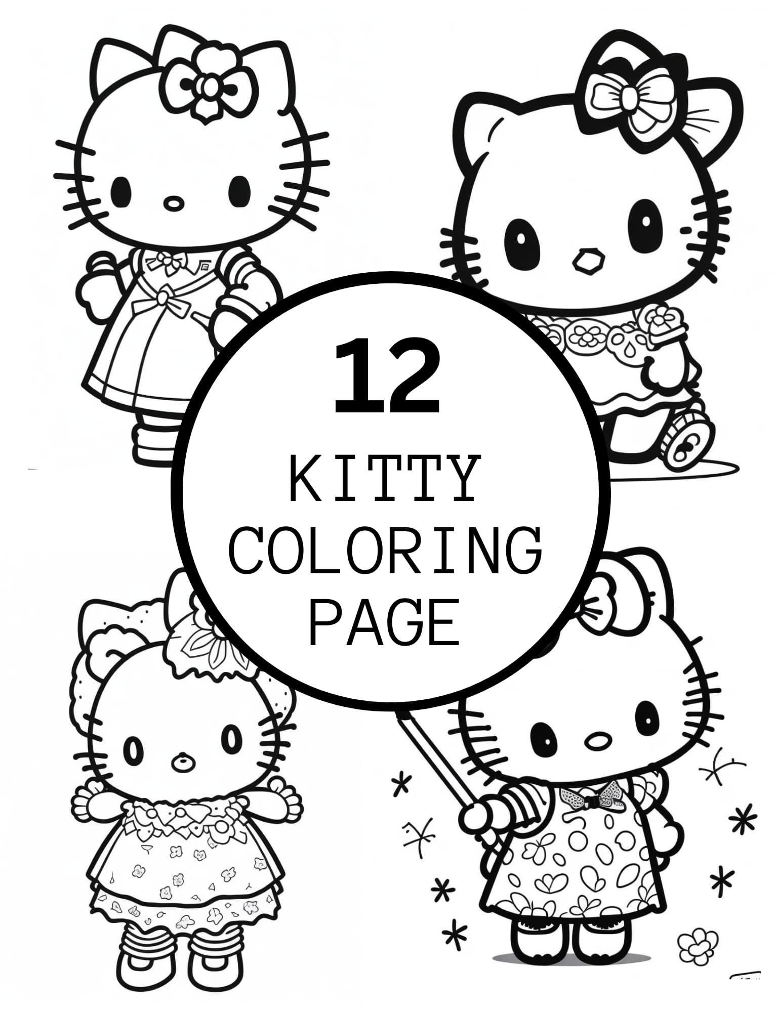 Realistic kitty coloring pages for kids and adults made by teachers