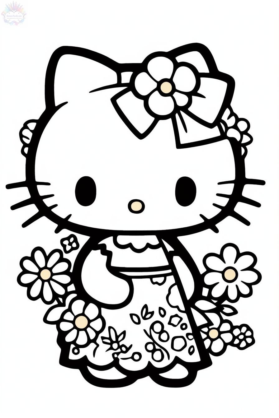 Hello kitty coloring pages