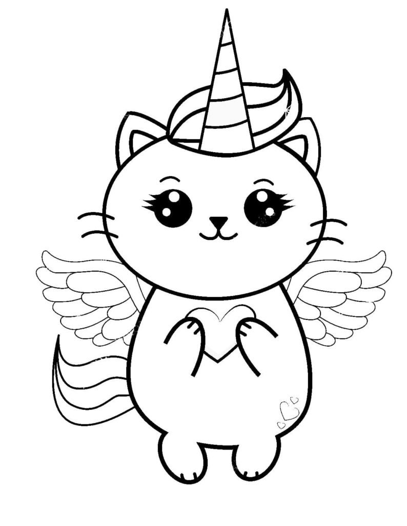 Kittycorn coloring pages printable for free download