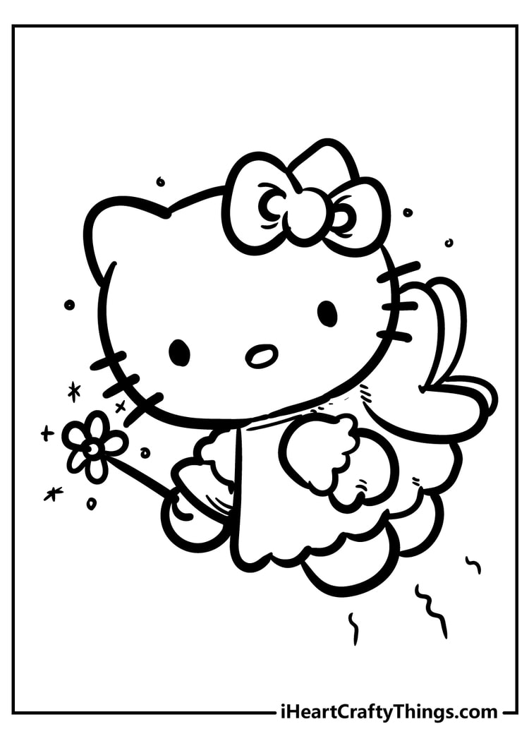 Hello kitty coloring pages free printables