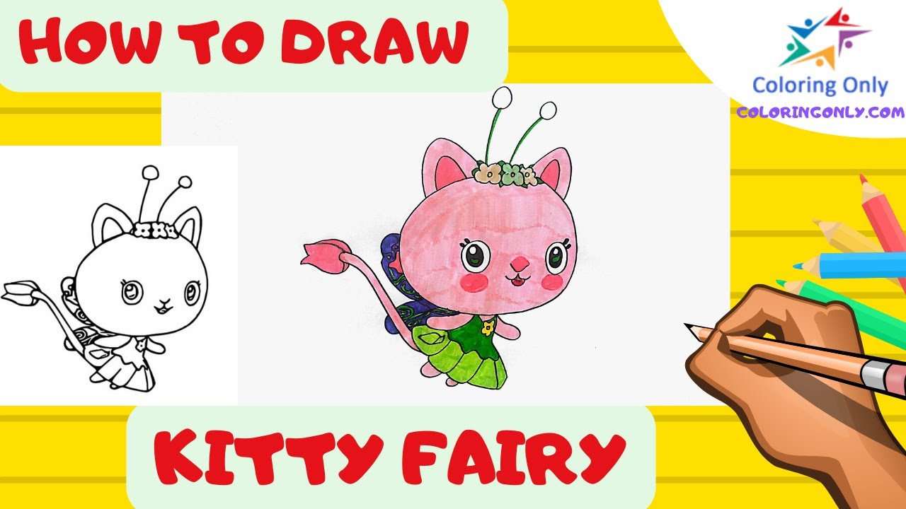 How to draw kitty fairy