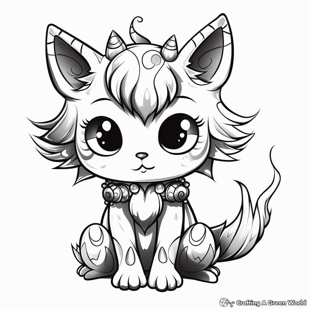 Kitty fairy coloring pages