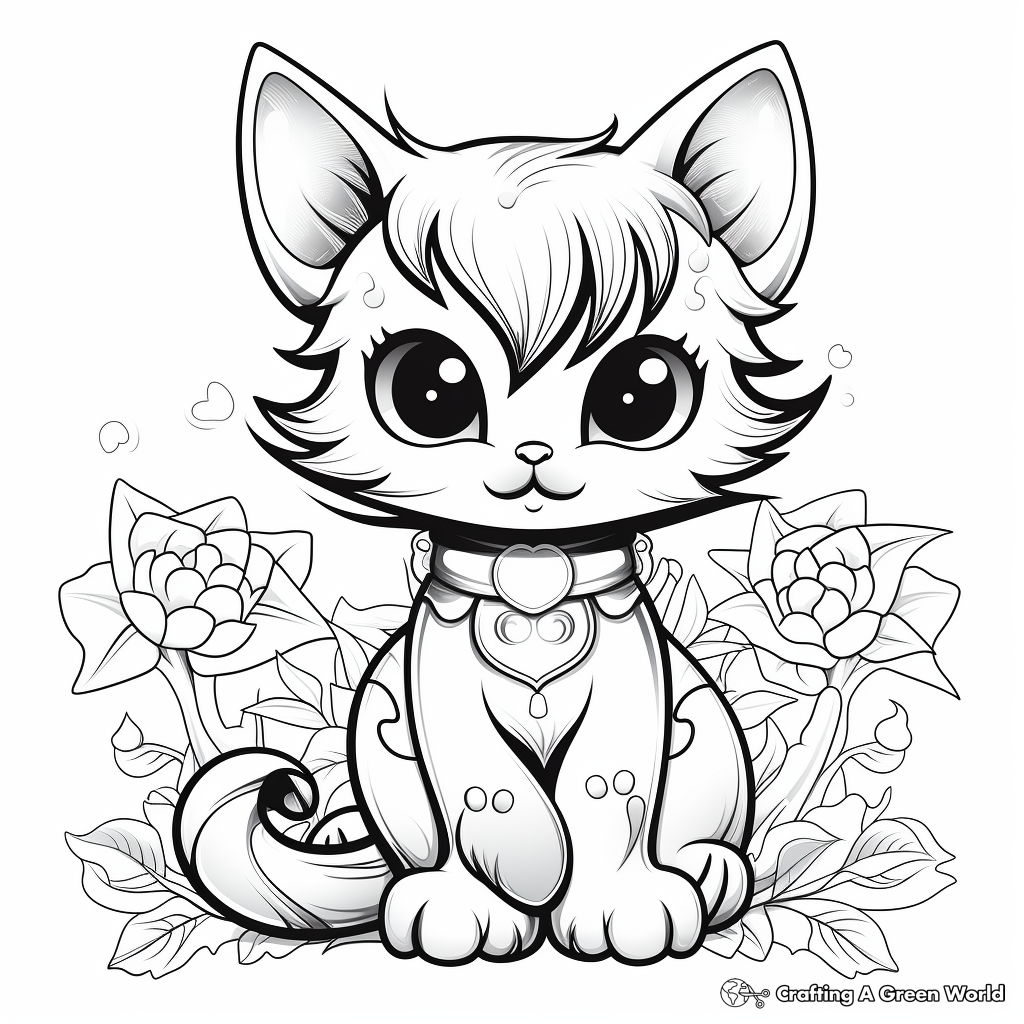 Kitty fairy coloring pages