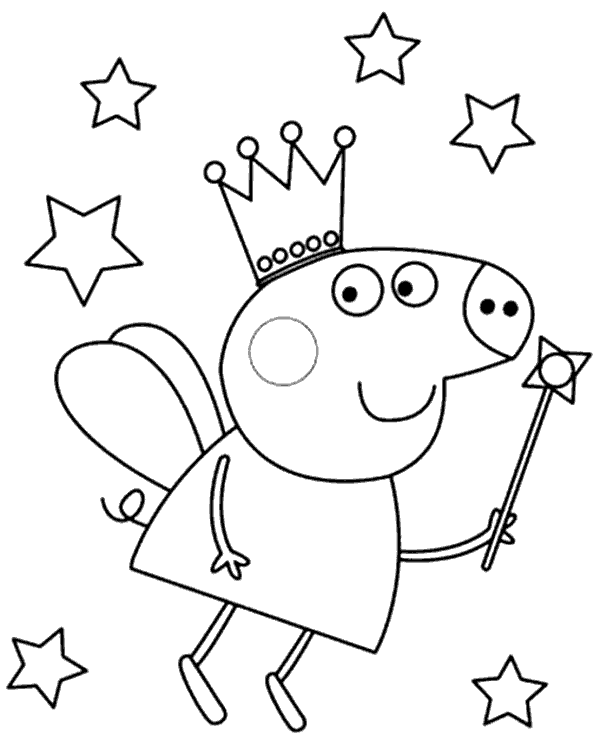 Peppa pig fairy coloring sheet