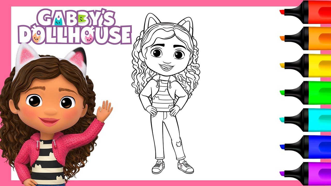 Gabbys dollhouse coloring book markers