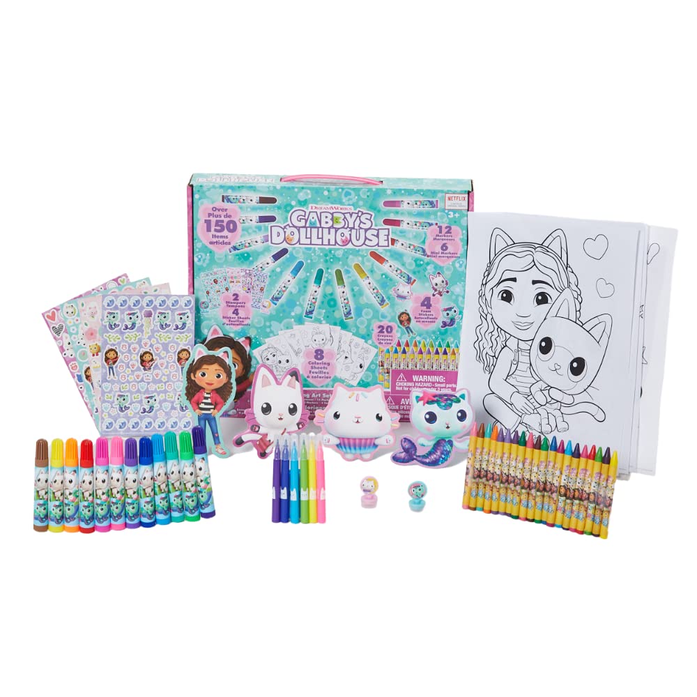 Innovative designs gabbys dollhouse coloring art set for kids with stickers and stampers pieces toys games