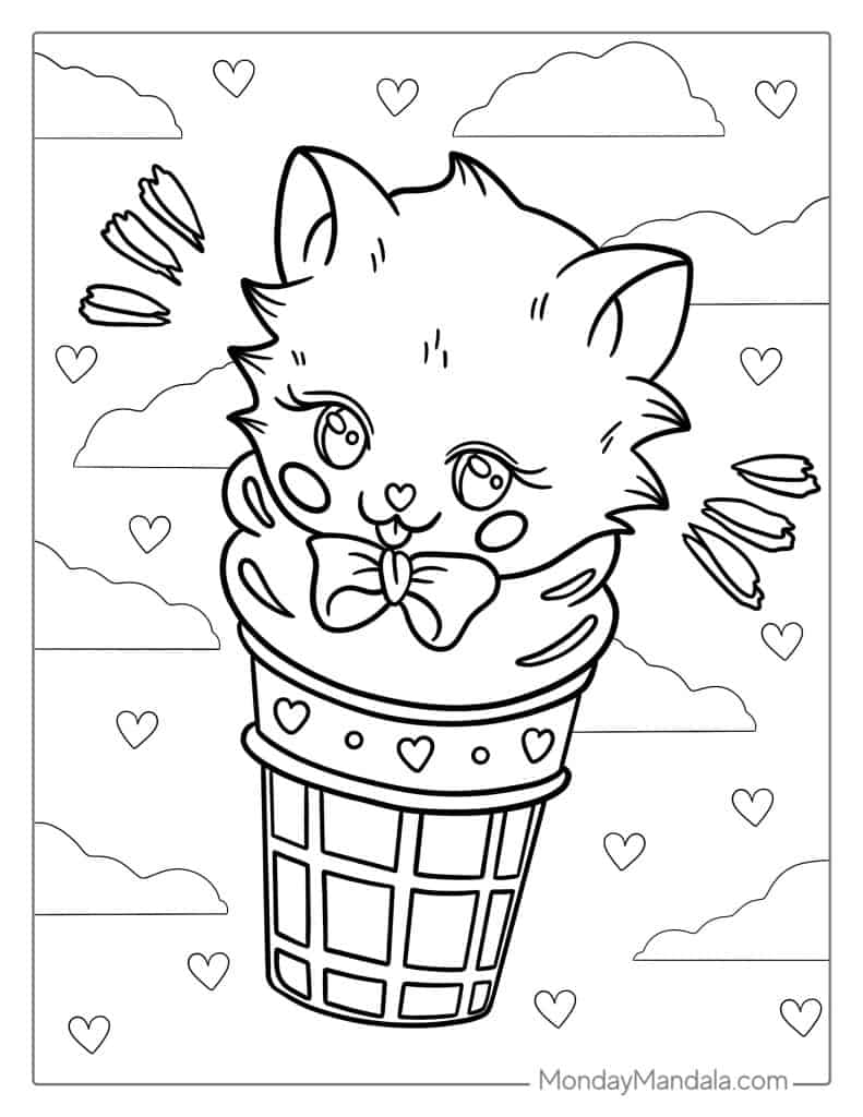 Ice cream coloring pages free pdf printables