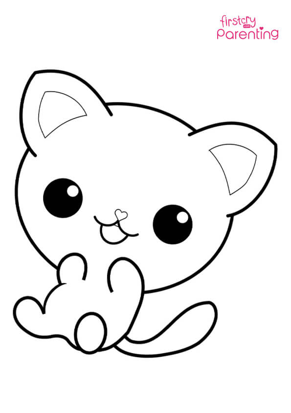 Ice cream cat coloring page for kids