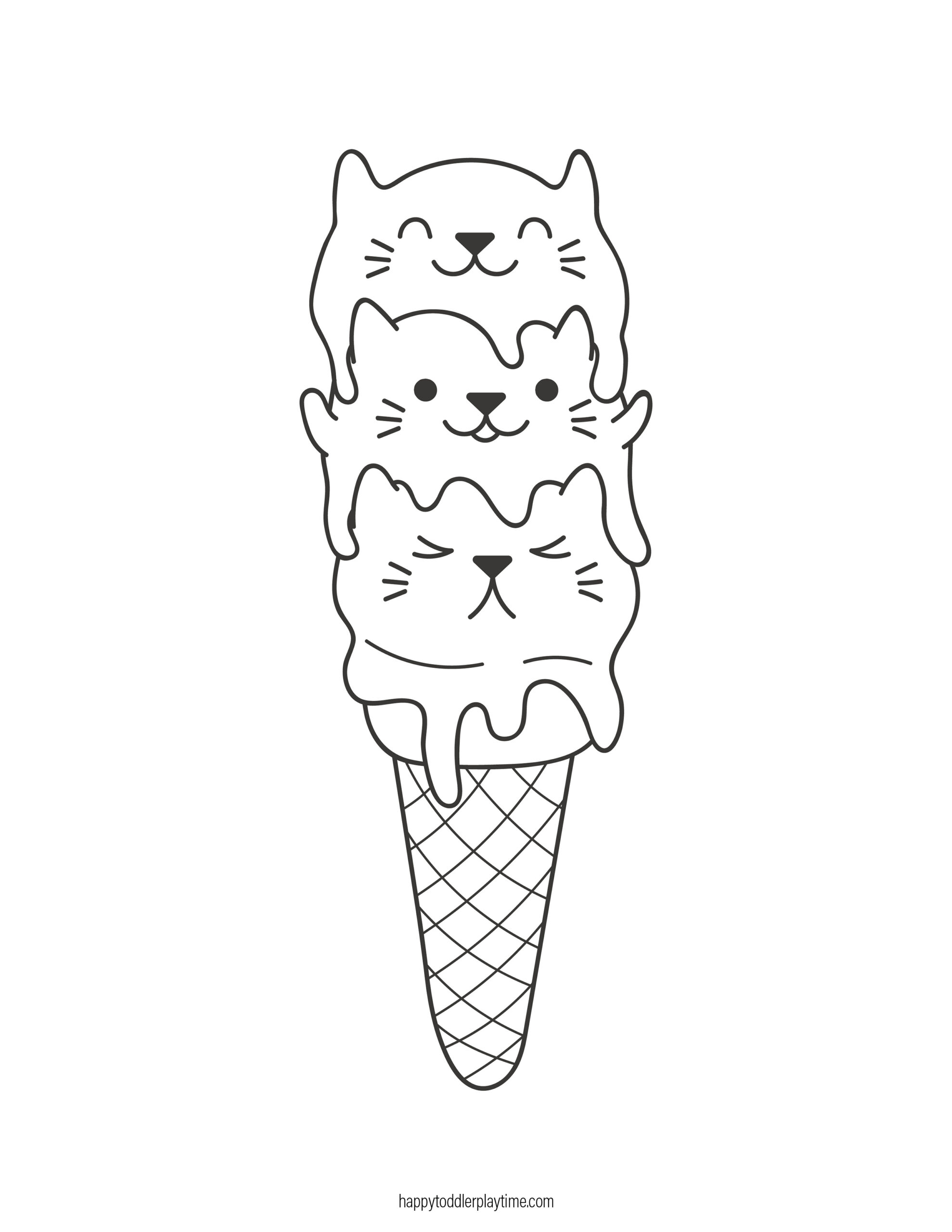 Ice cream colouring pages for kids