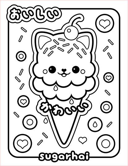 Free coloring pages kitty coloring ice cream coloring pages t coloring page