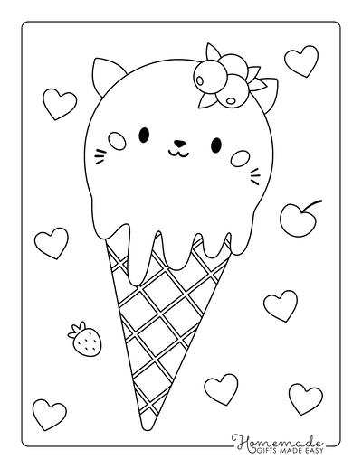 Ice cream coloring pages for kids adults