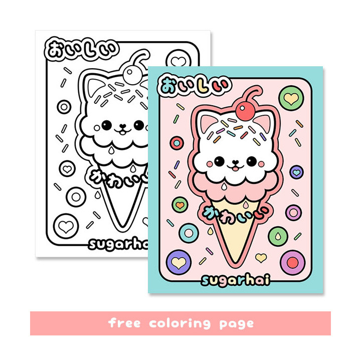 Â ice cream kitty coloring pages you can color