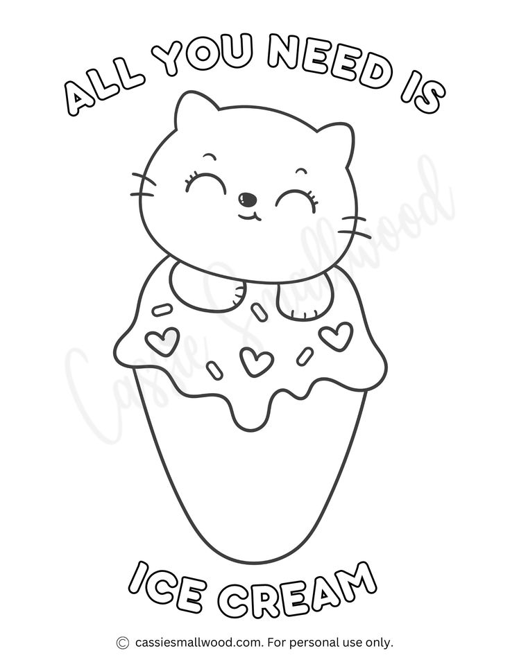 Cute cat coloring pages