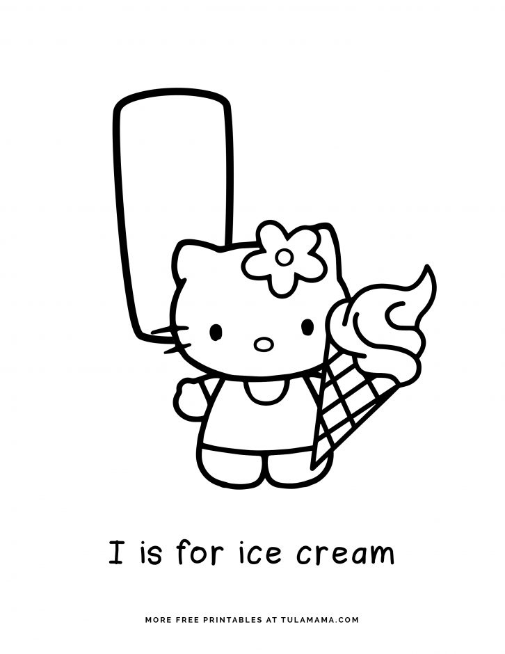 Free hello kitty printables and abc coloring pages