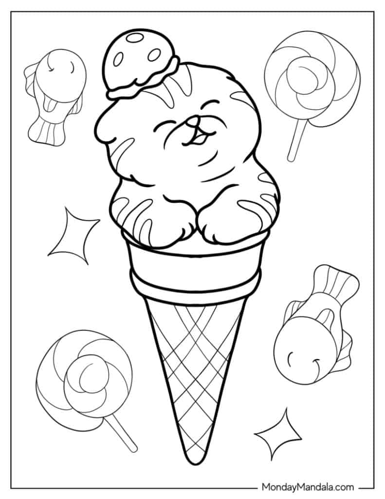 Cat coloring pages free pdf printables