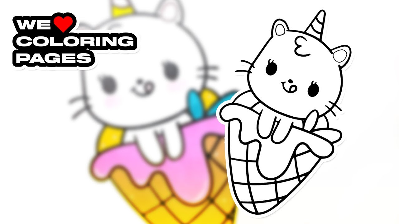 Ice cream unicorn hello kitty coloring page we âï coloring pages