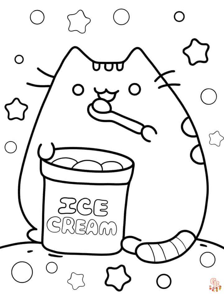 Pusheen coloring pages free printable