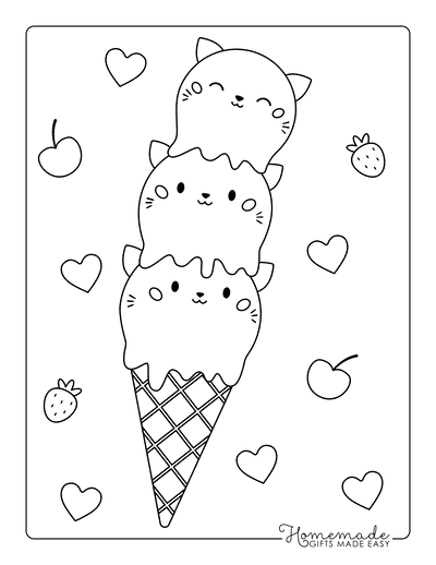 Ice cream coloring pages for kids adults