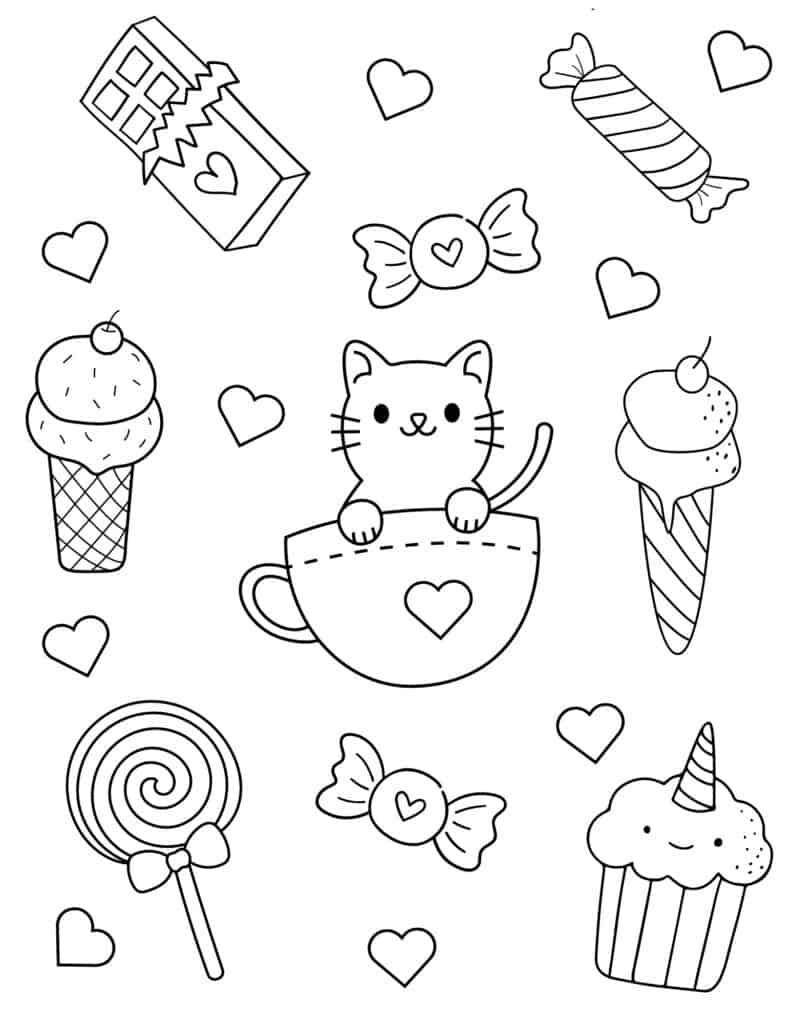 Free printable cat coloring pages