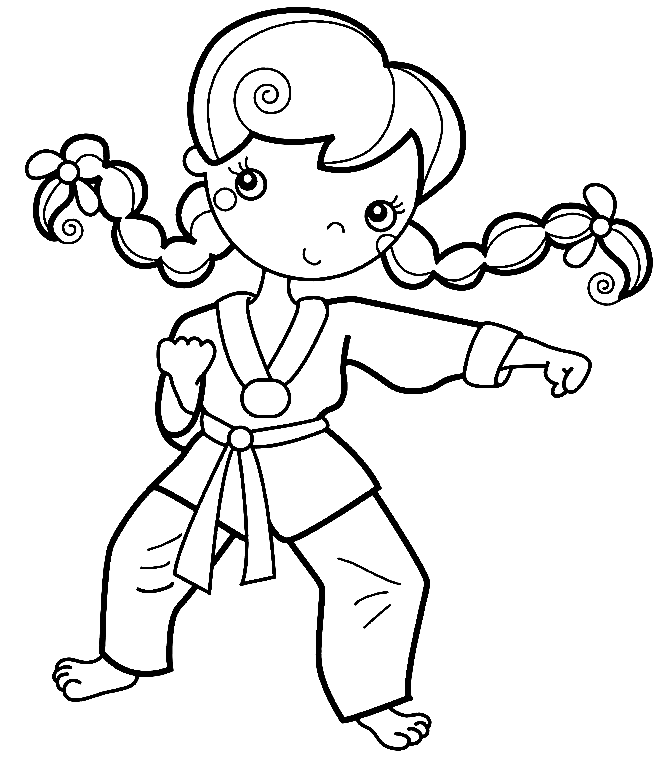 Karate coloring pages printable for free download