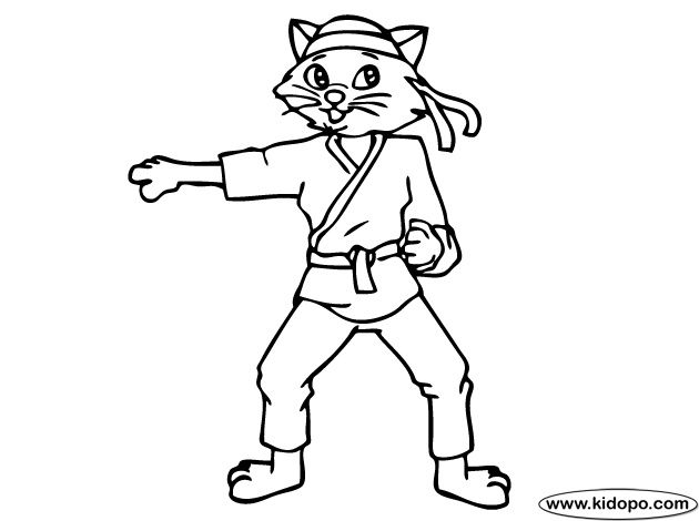 Karate cat coloring pages karate martial arts karate