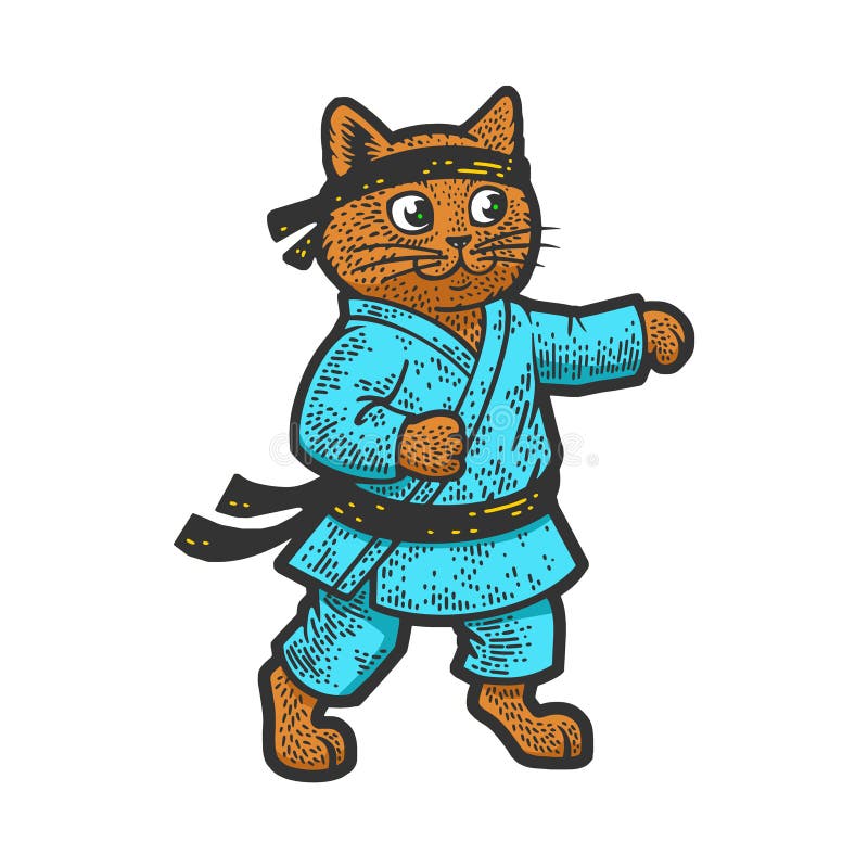 Karate cat stock illustrations â karate cat stock illustrations vectors clipart