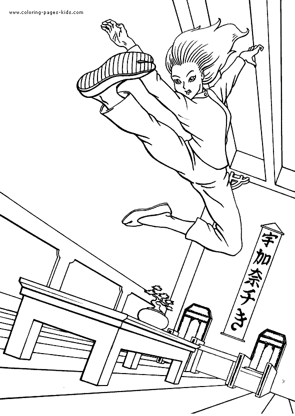 Boxing judo karate color page free printable coloring sheets for kids