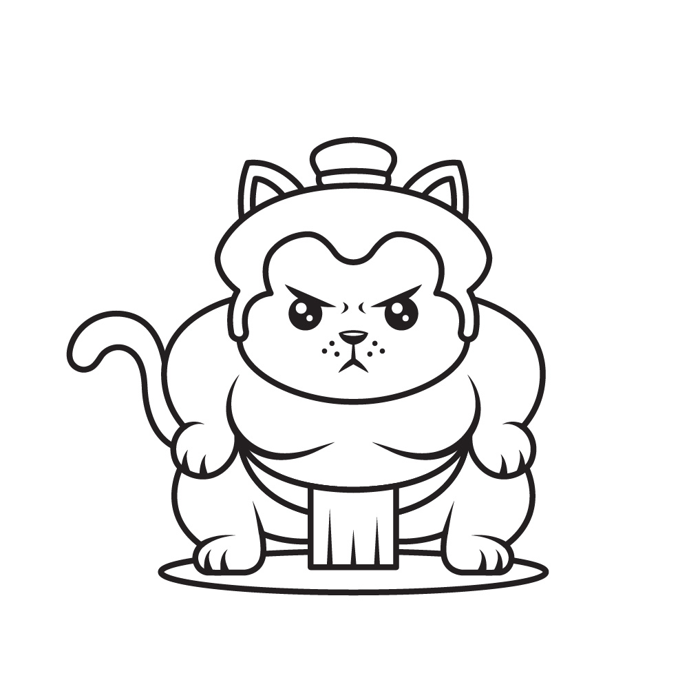 Karate cat coloring page royalty free stock svg vector and clip art