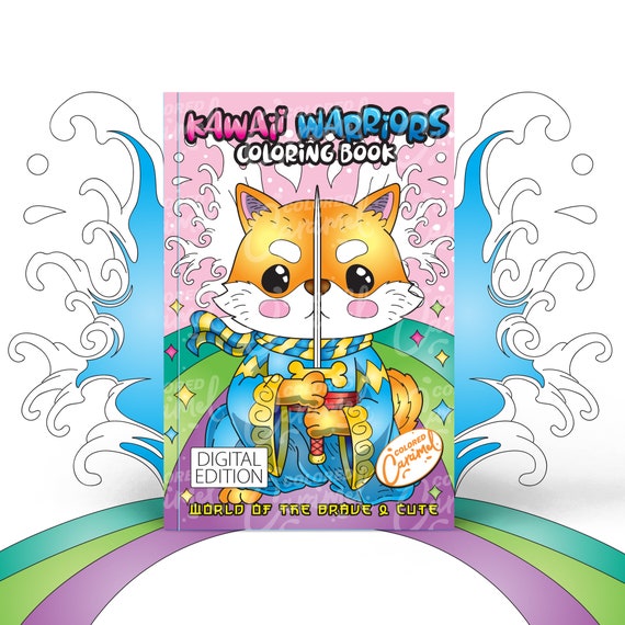 Kawaii coloring book instant digital download printable pdf stress