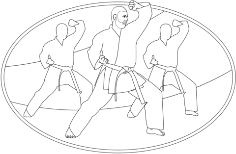 Karate coloring page free printable coloring pages