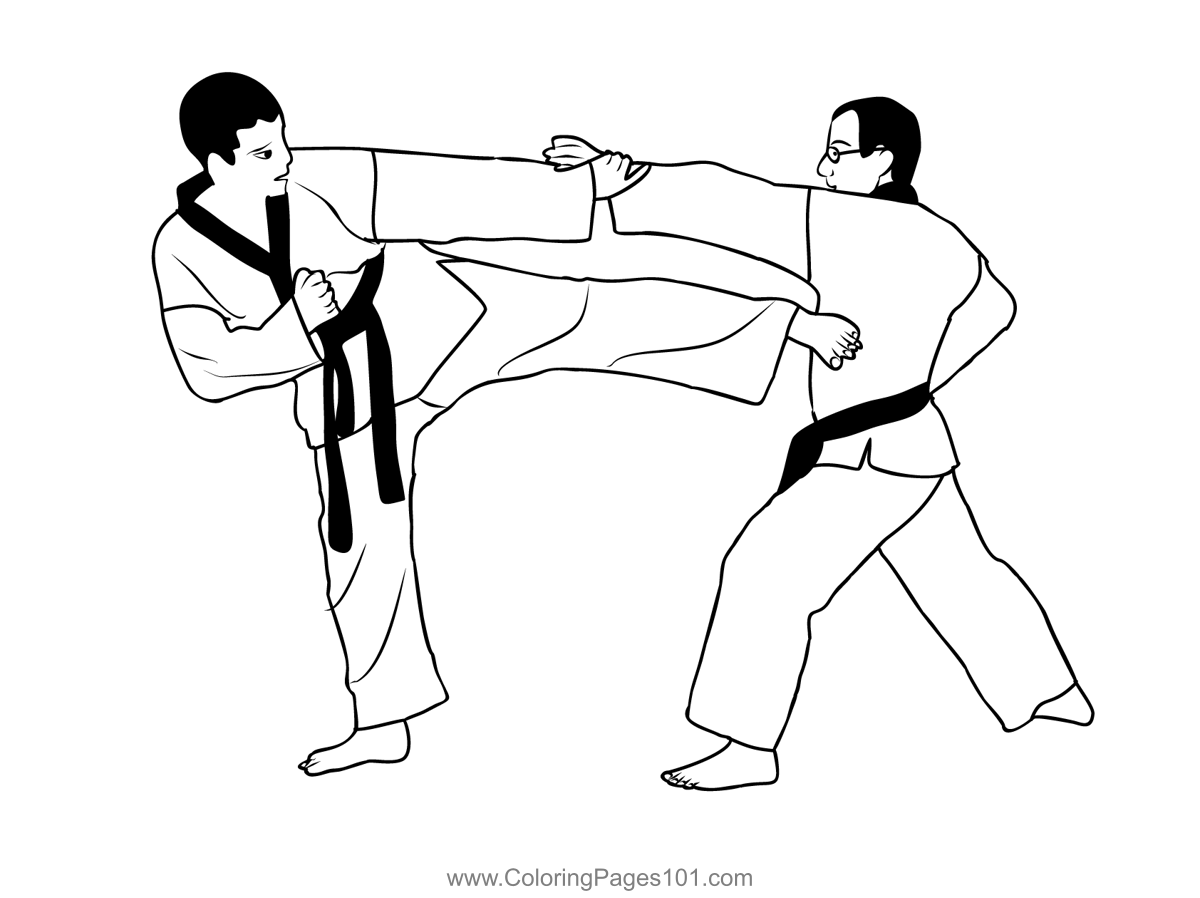 Martial arts coloring page for kids