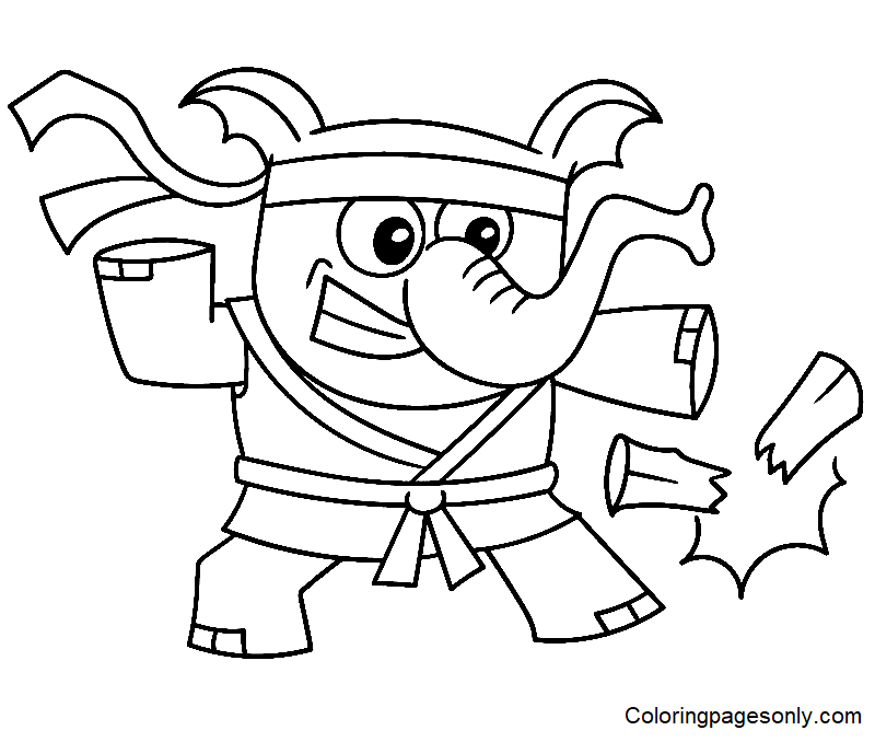 Karate cat coloring page