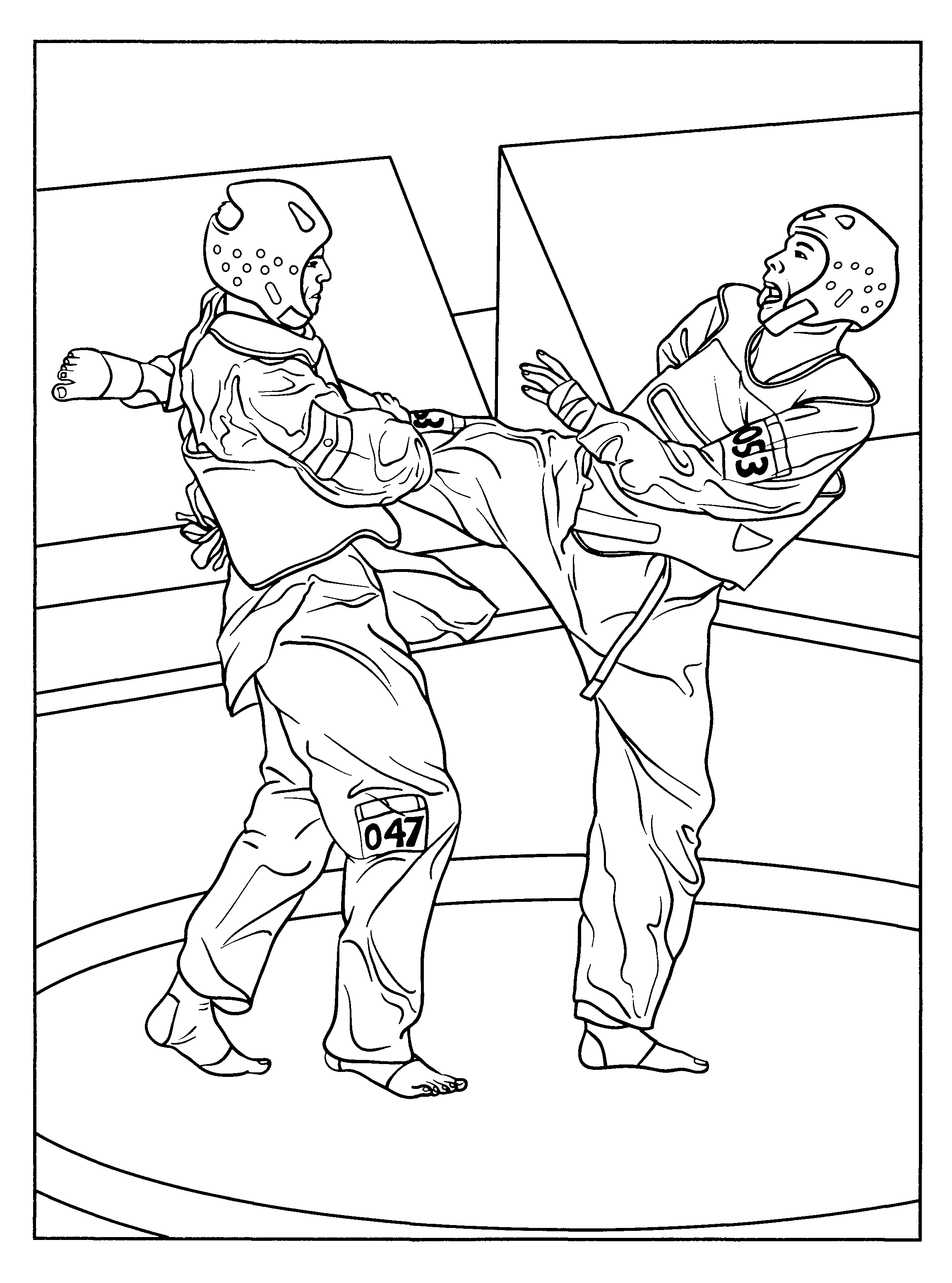 Karate coloring pages for kids kleurplaten